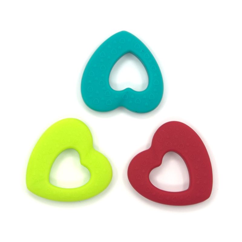 Đồ Chơi Ngậm Nướu Hình Trái Tim Bằng Silicone Dành Cho Trẻ Em