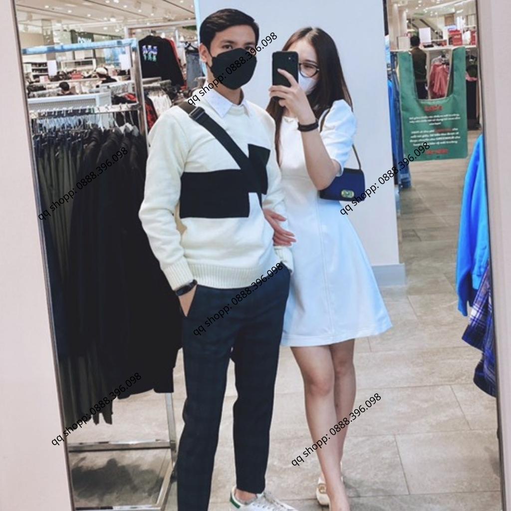 Áo len nam cao cấp len dài tay phối ca rô phong cách hàn quốc - QQ.SHOP