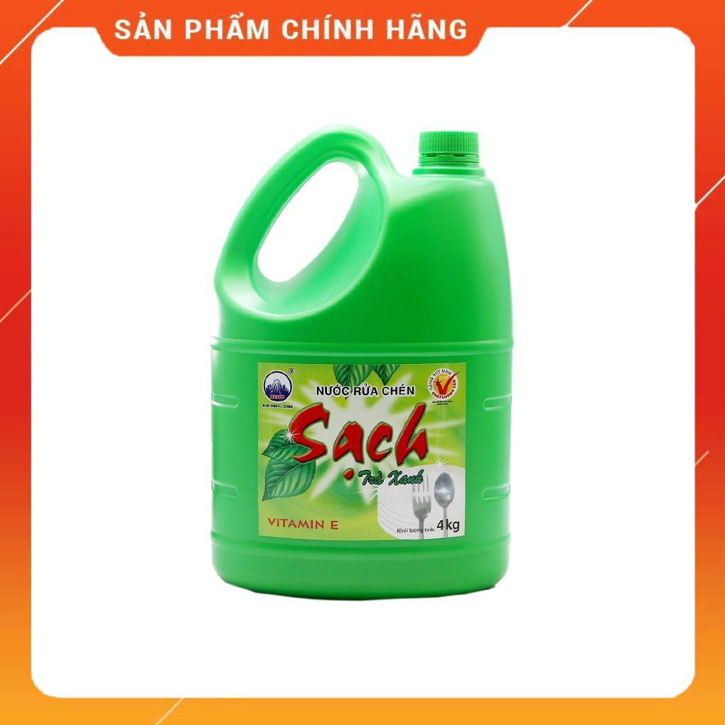 Nước rửa chén Net Sạch Vitamin E hương ChanhTrà Xanh can 3.8kg