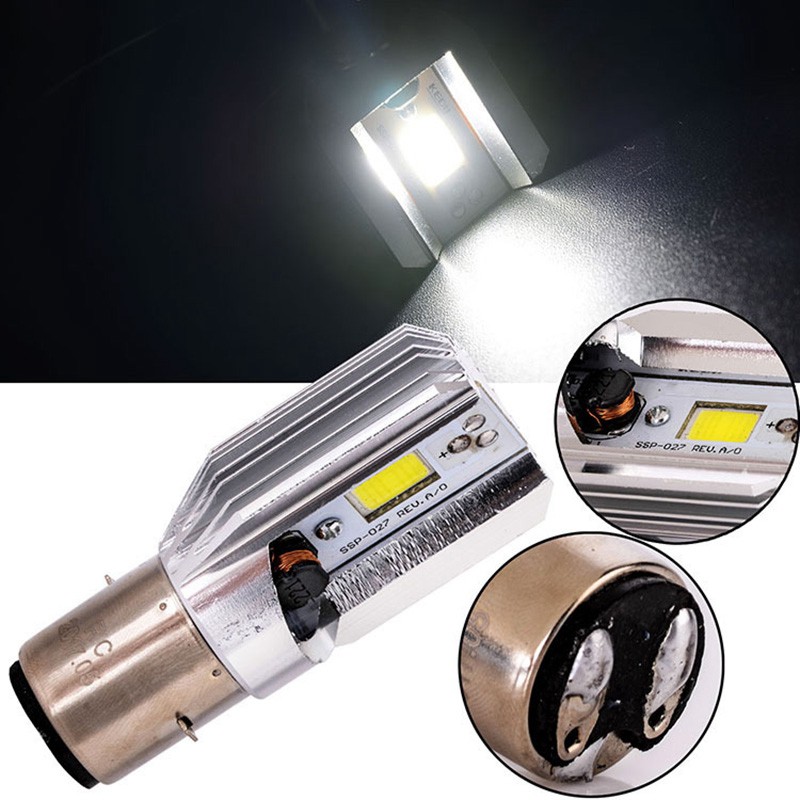 Headlight 1200 Lumens White H6 BA20D COB 12W Led Bulb For Motorcycle Headlights 