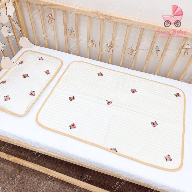 Set thảm lót thêu xuất Hàn hoạ tiết cho bé yêu
