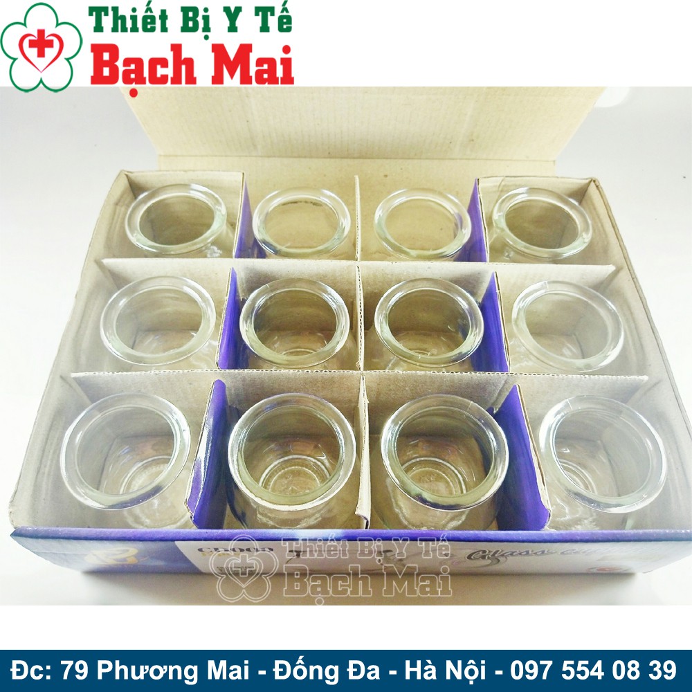 Bộ 12 Ống Giác Lửa Thủy Tinh Cẩm Đạt