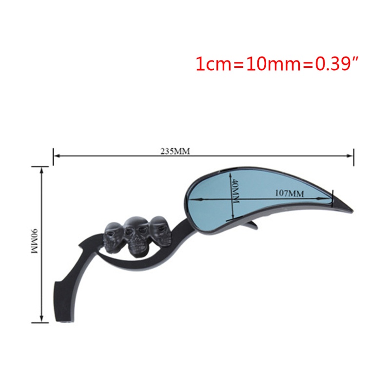 Gương Chiếu Hậu Mạ Chrome Hình Đầu Lâu Thông Dụng Có Thể Điều Chỉnh Cho Xe Máy