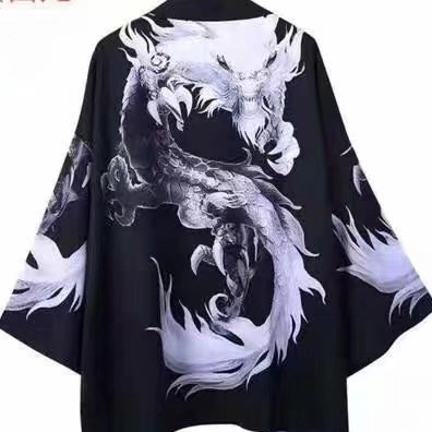 Áo Choàng cardigan Phong Cách Trung Hoa Độc Đáo Cho Nam in rồng và hạc
