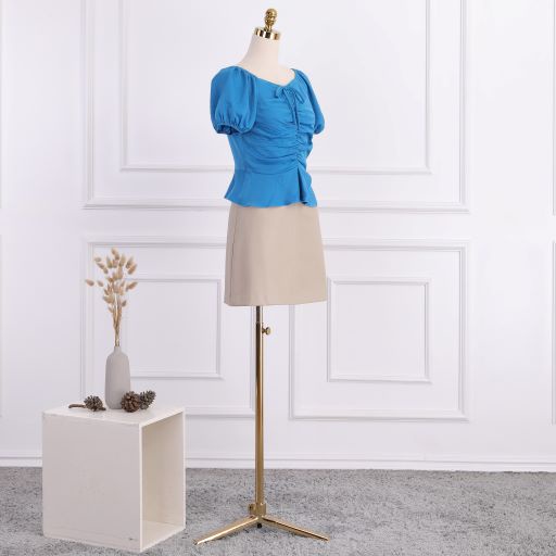 Áo cộc tay nữ, nhún ngực điệu đà, xòe đuôi cá, thiết kế cao cấp TK Fashion - SMKA75