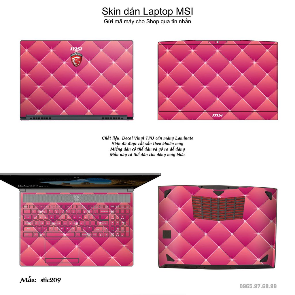 Skin dán Laptop MSI in hình Hoa văn sticker _nhiều mẫu 34 (inbox mã máy cho Shop)