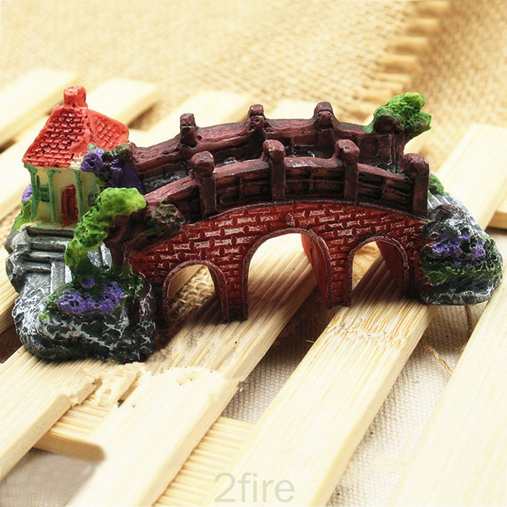 Mô hình cây cầu bằng nhựa resin trang trí bể cá