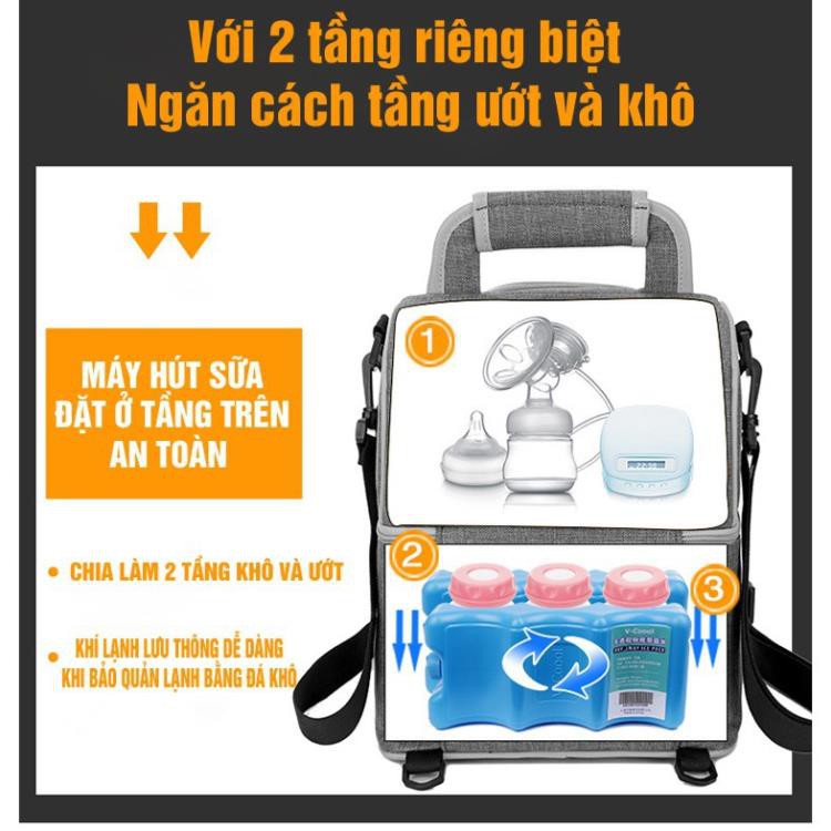 [XẢ KHO+FREE SHIP] Ba lô bỉm sữa Vcoool Balo giữ nhiệt bảo quản sữa mẹ