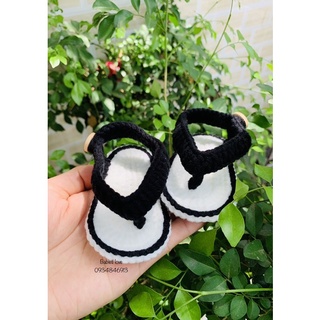 Dép lào quai hậu bằng len cho bé con 0-18m