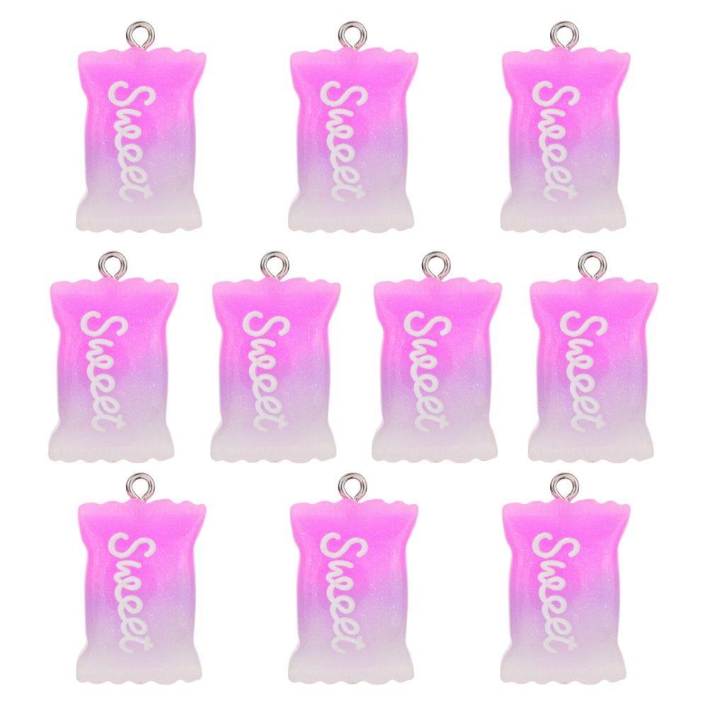 Set 10 Mặt Dây Chuyền Bằng Nhựa Màu Sắc Ngọt Ngào