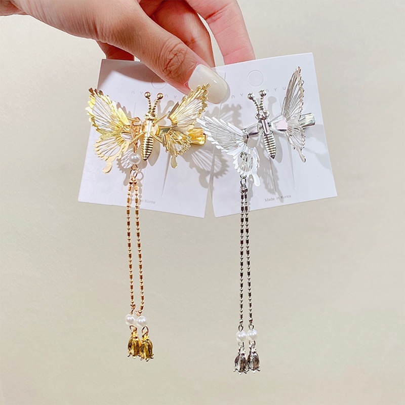 Kẹp Tóc Hình Cánh Bướm Đính Ngọc Trai Dễ Thương Cho Bé Gái