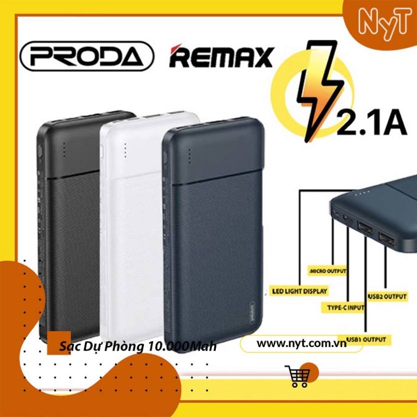 Pin Sạc Dự Phòng 10000Mah Remax RPP 256 Chính Hãng - Bảo Hành 12 Tháng