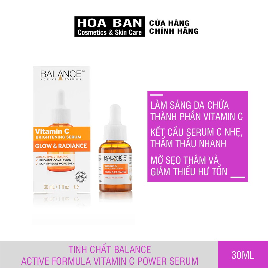 Serum Trắng Da, Mờ Thâm Balance Active Formula Vitamin C Brightening 30ml