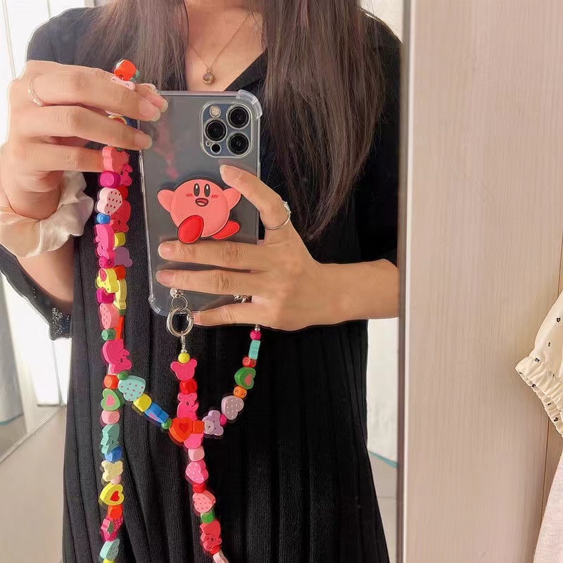 Dây Đeo Chéo Dài 110cm Bằng Gỗ Họa Tiết Hoa Có Móc Treo Túi Xách / Điện Thoại