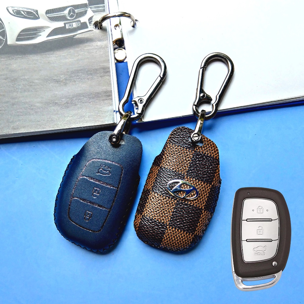 Bao da chìa khóa i10,hyundai tucson,hyundai elentra,sonata (HB 3 móc D Không Dây)
