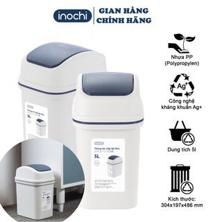 [Hàng tặng] Thùng rác nắp lật 5l, 10l, 15l Hiro - Inochi