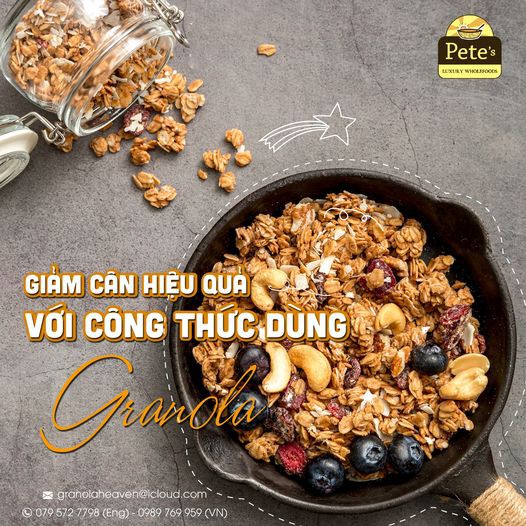 Ngũ cốc sấy khô, hạt dinh dưỡng , giảm cân , PETE Granola 325G