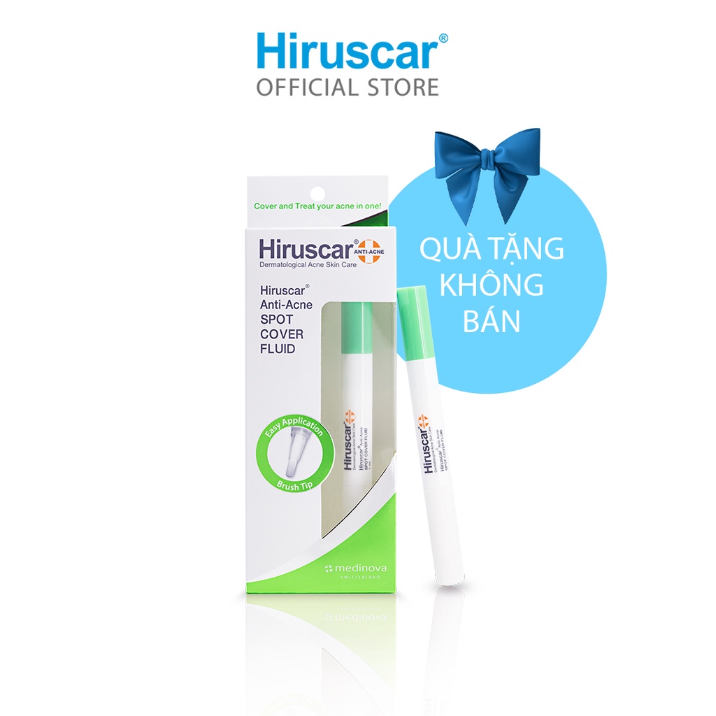 (Quà tặng không bán) Kem che khuyết điểm Hiruscar Anti Acne Spot Cover Fluid 1ML