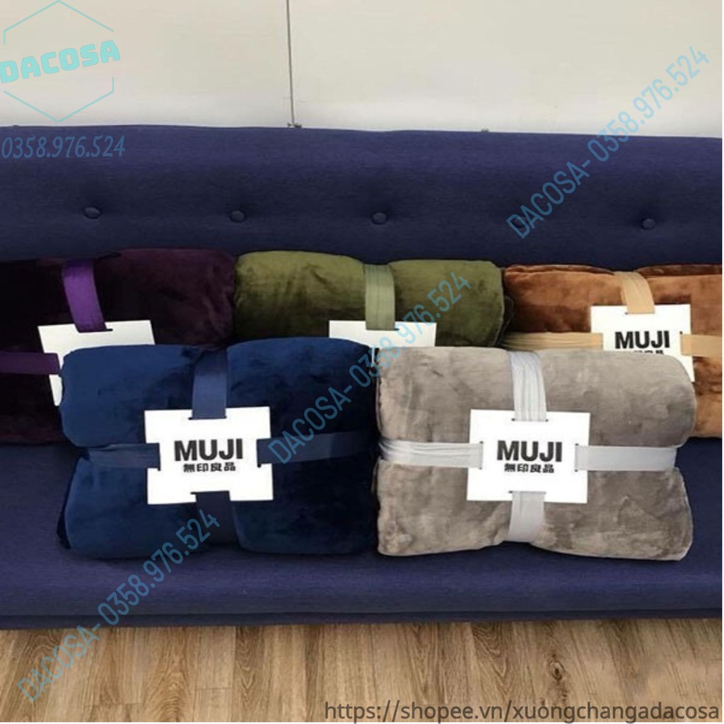 Chăn Lông Thỏ Muji Blanket Nhung Tuyết Mền Nhật Bản Siêu Mềm Mịn