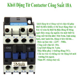 KHỞI ĐỘNG TỪ 3PHA 12A,18A,25A - CONTACTOR 3PHA  MOLI