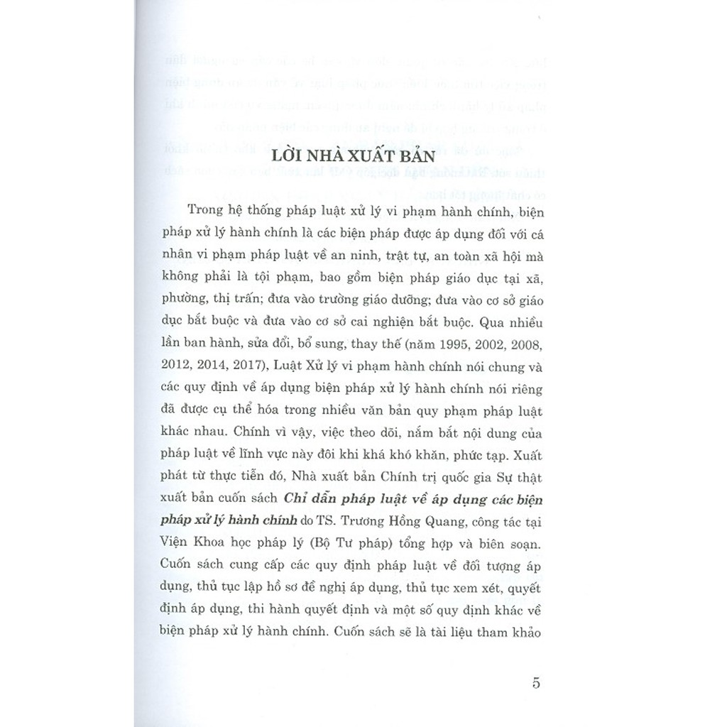 Sách - Chỉ Dẫn Pháp Luật Về Áp Dụng Các Biện Pháp Xử Lý Hành Chính | BigBuy360 - bigbuy360.vn