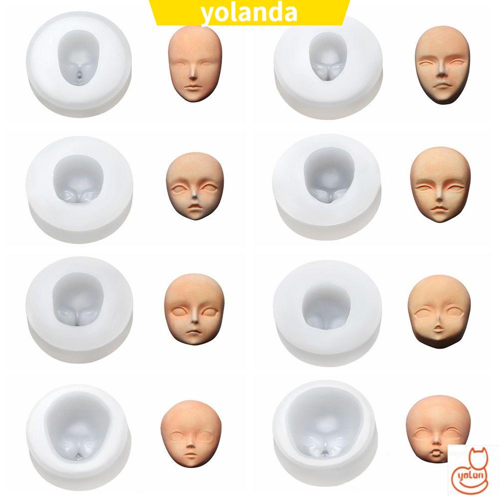 Khuôn Silicone Tạo Hình Đầu Búp Bê 3D Trang Trí Bánh