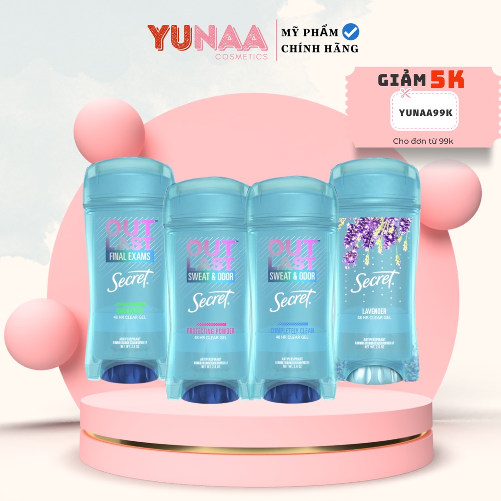 Gel Ngăn Tiết Mồ Hôi - Lăn khử mùi dạng Gel Secret 73g