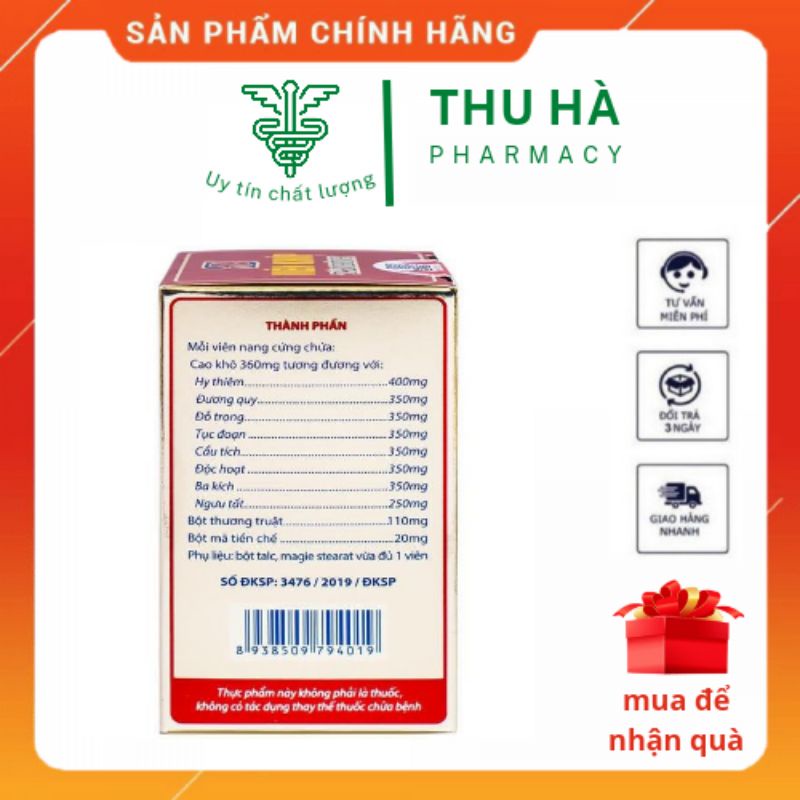 Viên khớp tâm bình hỗ trợ giảm thoái hóa cột sống, đau nhức xương khớp lọ 60 viên