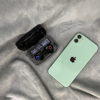 Tai nghe không dây M19 bluetooth 5.1, nhét tai chống ồn, mặt lưng tráng gương và có đèn pin