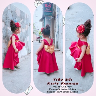 Đầm công chúa phi đuôi dài đỏ