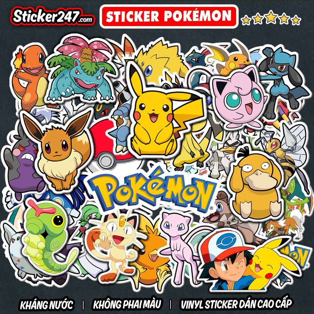 [Set 50+ hình] Sticker hình dán hoạt hình trang trí - POKE0001 - Sticker 247