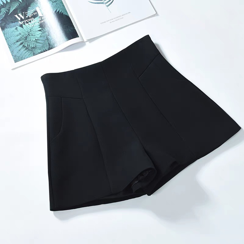 Quần sooc vải cạp cao - Chất tuyết mưa - Chuẩn form - Không nhăn - 3 màu Đen Be Trắng | BigBuy360 - bigbuy360.vn