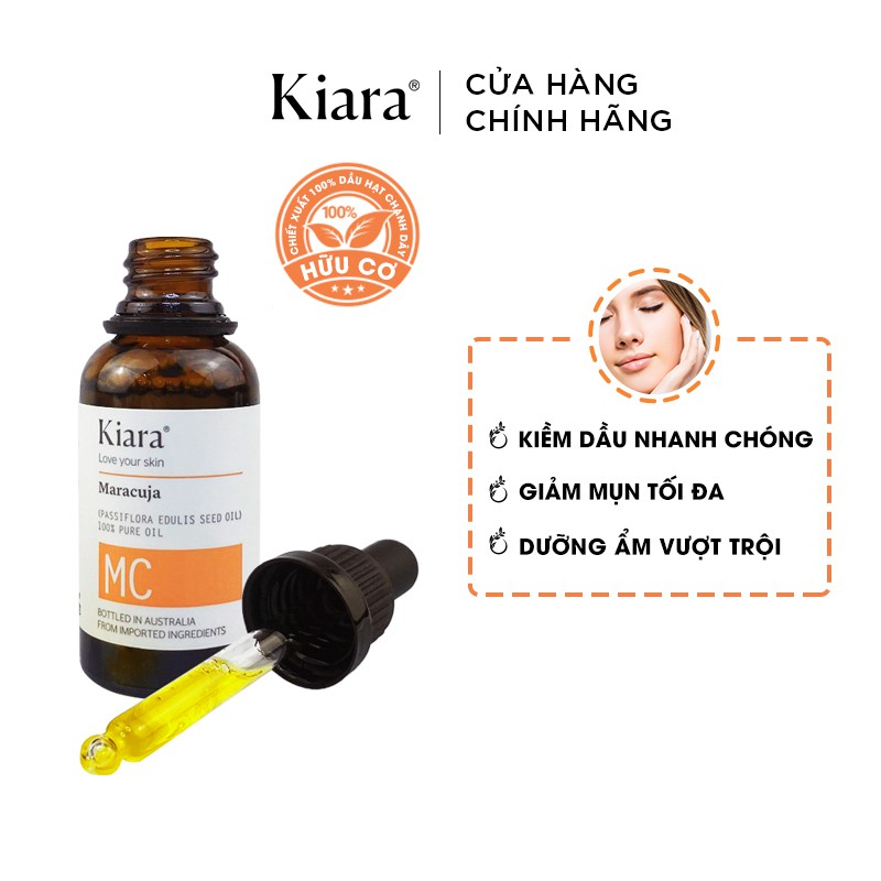 Bộ đôi chấm mụn - kiềm dầu - giảm thâm Kiara Maracuja Oil và Tea Tree Oil