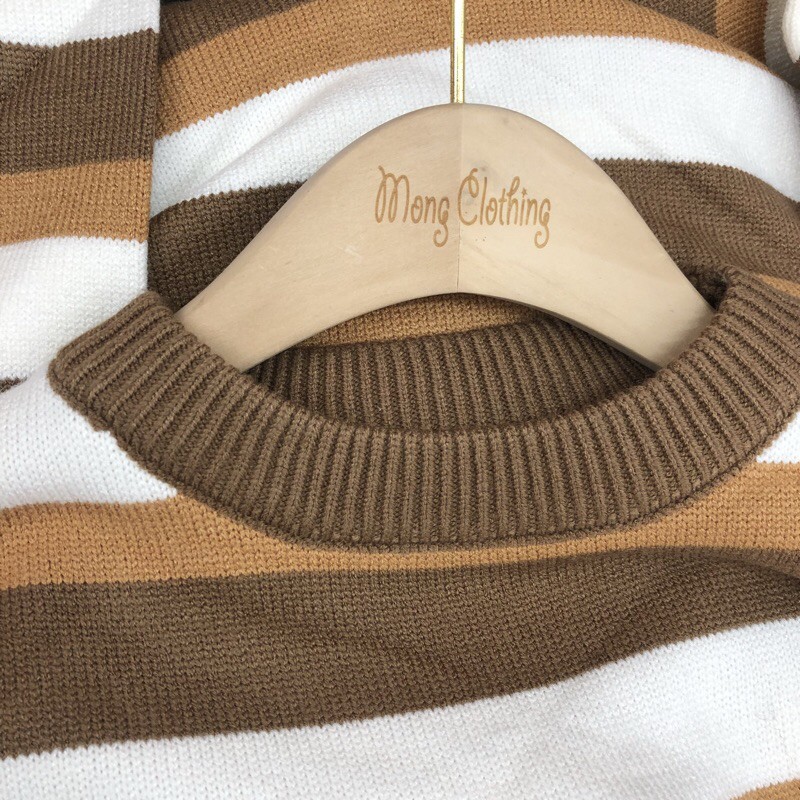 Áo len cổ tròn kẻ to chất len siêu mềm (Ảnh thật) | BigBuy360 - bigbuy360.vn