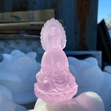 Tượng phật quan âm lưu ly 2 mặt để ô tô
