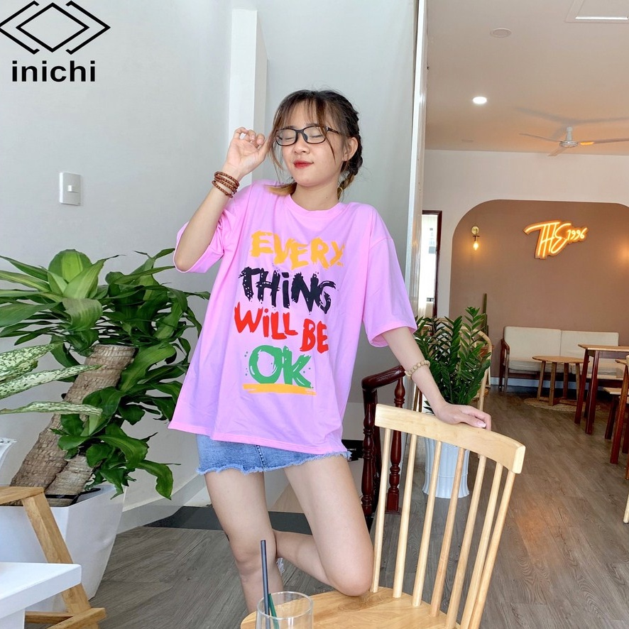 Áo thun tay lỡ INICHI A586 form rộng oversize nữ