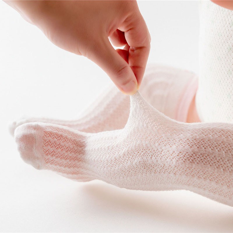 Vớ cotton cổ cao phối lưới thời trang mùa hè cho bé