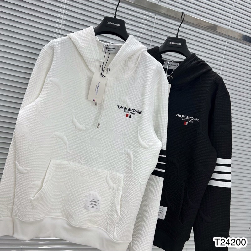 Áo Hoodie Nam Nữ Hoạ Tiết Cá Dập Nổi Chất Nỉ Tổ Ong Đen Trắng - Áo Nỉ Tổ Ong Hoodie Unisex Thom Cao Cấp