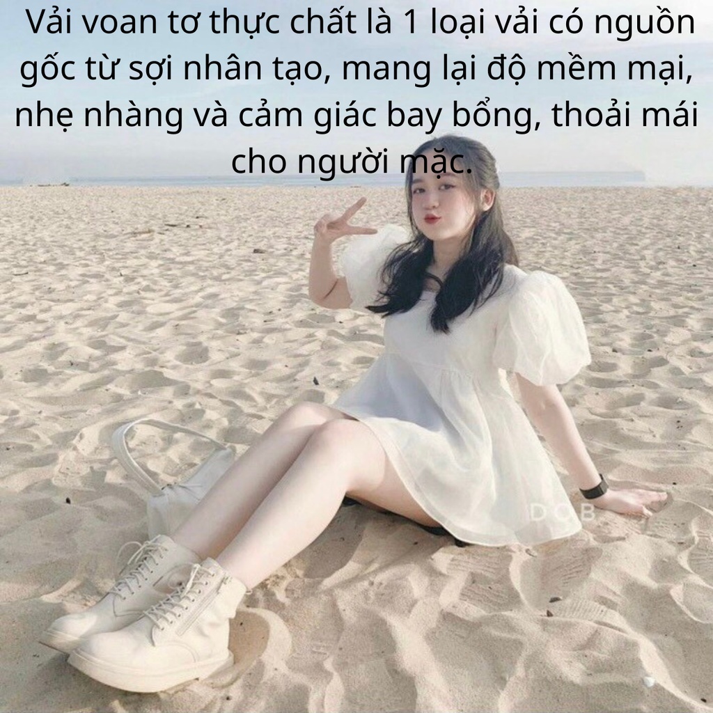 Áo voan tơ tay bồng chất cotton thiết kế mới theo phong cách hàn quốc siêu đẹp sp018