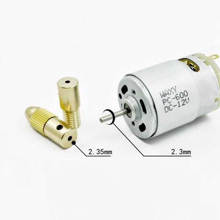 Bộ đầu kẹp chế máy khoan mini cầm tay từ motor trục 2.35mm