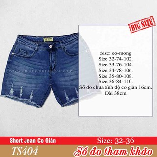 💯 Quần Short Jean Bigsize Co Giãn TS404 💯