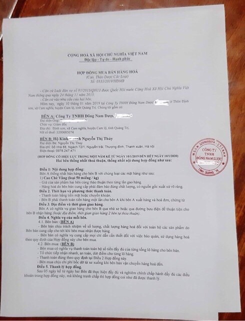 Cao chè vằng lá sẻ loại ngon
