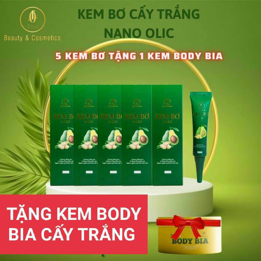 Combo sỉ 5 Kem bơ TẶNG 1 Body Olic _Liệu trình trắng sáng toàn diện. [Chính hãng]