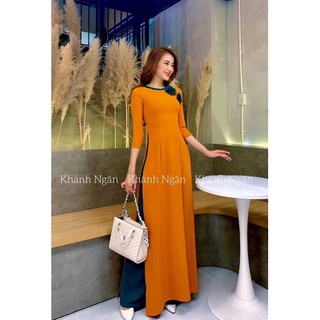 Áo dài đẹp phối hoa chất Lụa mỹ - lụa bảo anh đẹp xuất sắc, sang trọng
