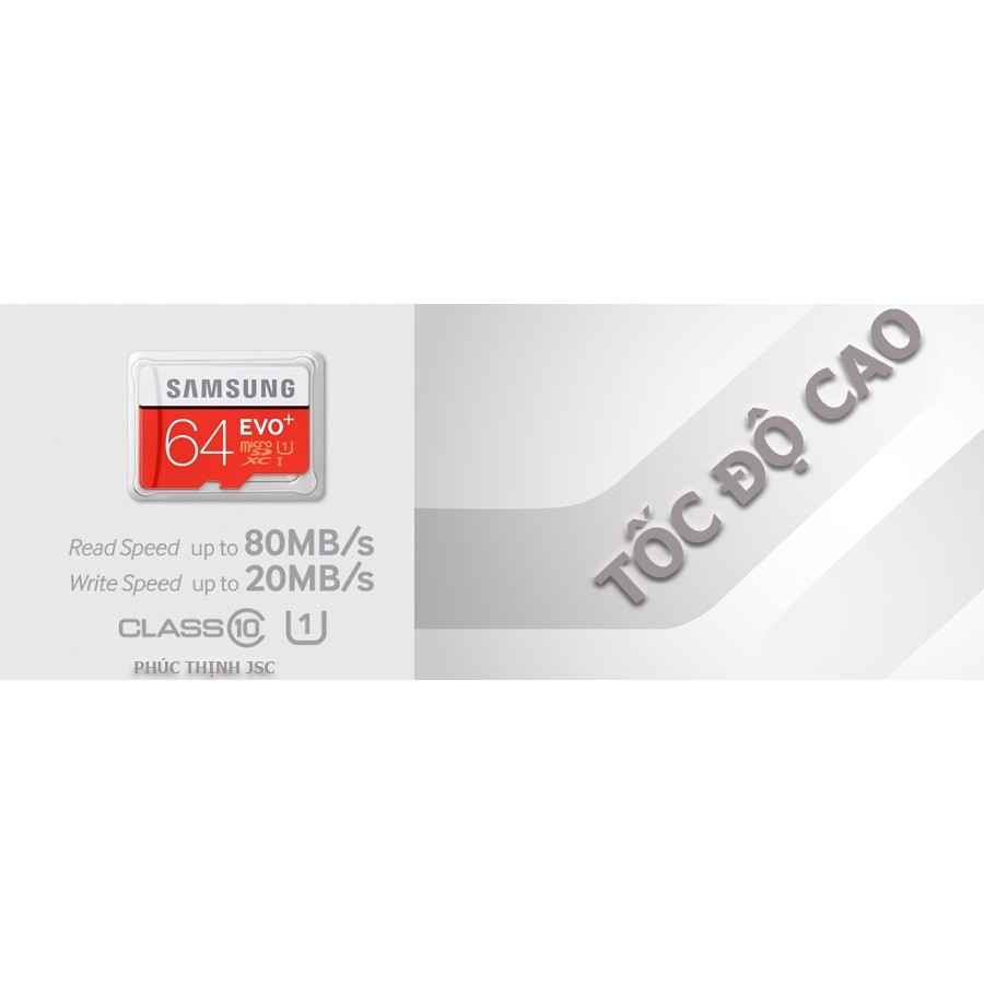 {CHÍNH HÃNG} THẺ NHỚ TỐC ĐỘ CAO SAMSUNG EVO PLUS 80MB/s | BigBuy360 - bigbuy360.vn