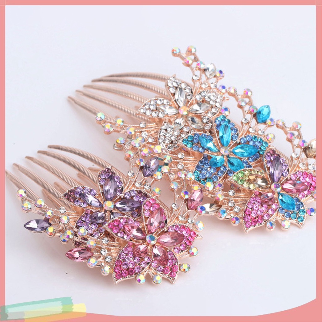 Lược Cài Tóc Đính Đá Lấp Lánh Thời Trang Cho Nữ