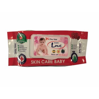 Combo 10 bịch khăn ướt Love Đỏ 80g
