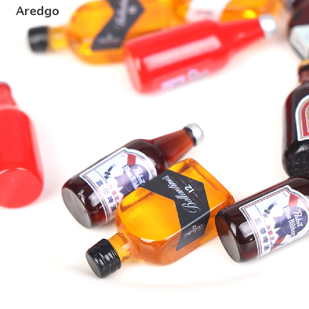 Set 5 mô hình chai nước mini trang trí nhà búp bê tỉ lệ 1/12