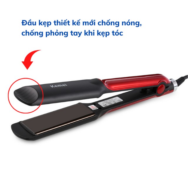 [Bảo Hành] Máy Ép Tóc Uốn Duỗi Là Thẳng Làm Xoăn May Uon Toc Mini 2 Trong 1 Kemei Km-531, Bấm Xù Km-533, 4 Mức Nhiệt