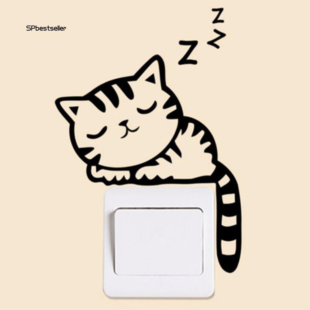 Miếng Dán Hình Trang Trí Công Tắc/ Nhà Vệ Sinh Hoạ Tiết Hoạt Hình Dễ Thương